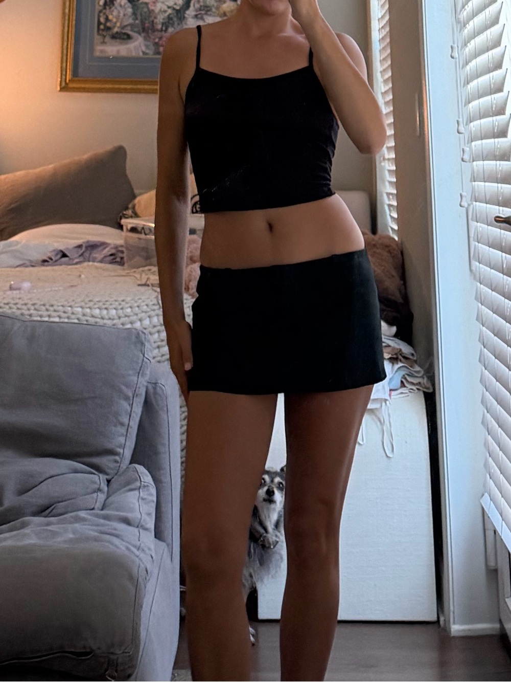Vintage leather Black Studded hustler Mini Skirt - Womens - Picture 3 of 8